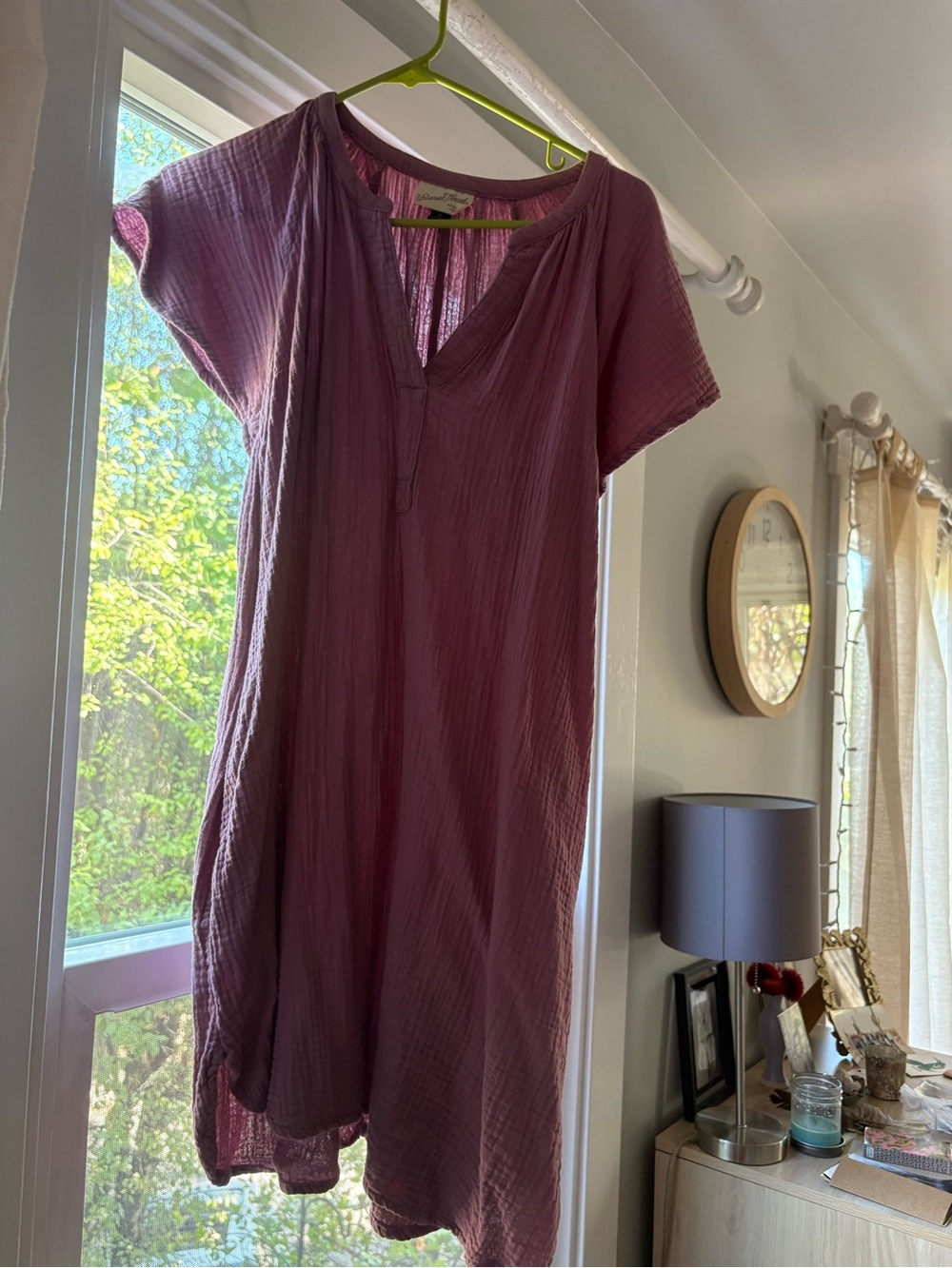 Universal Thread Mauve Short-Sleeve V-Neck Tunic